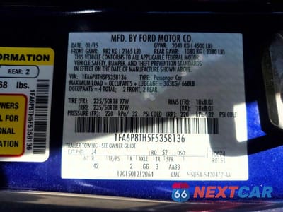 Zdjęcie 12 z 12 samochodu: 2015 FORD MUSTANG VIN:1FA6P8TH5F5358136 - miniatura