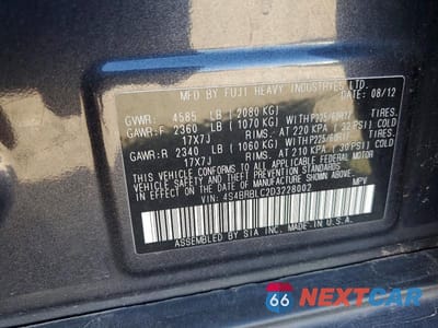 Zdjęcie 12 z 12 samochodu: 2013 SUBARU OUTBACK 2.5I LIMITED VIN:4S4BRBLC2D3228002 - miniatura