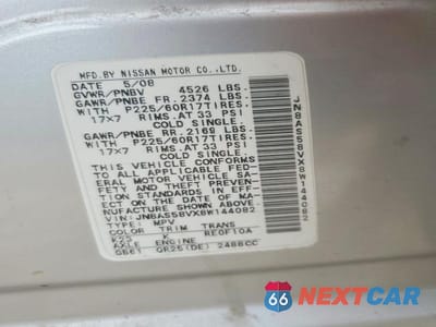 Zdjęcie 12 z 12 samochodu: 2008 NISSAN ROGUE S VIN:JN8AS58VX8W144082 - miniatura