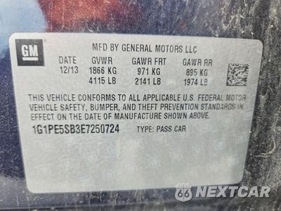 Zdjęcie 12 z 12 samochodu: 2014 CHEVROLET CRUZE LT VIN:1G1PE5SB3E7250724 - miniatura