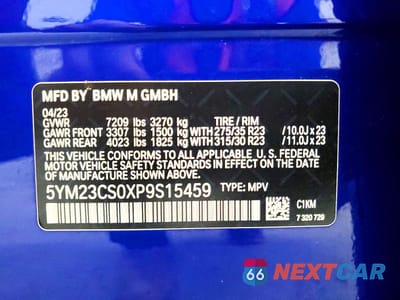 Zdjęcie 13 z 13 samochodu: 2023 BMW XM VIN:5YM23CS0XP9S15459 - miniatura