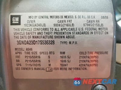 Zdjęcie 12 z 12 samochodu: 2007 CHEVROLET HHR LT VIN:3GNDA23D17S536328 - miniatura