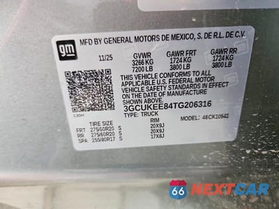 Zdjęcie 12 z 12 samochodu: 2026 CHEVROLET SILVERADO K1500 RST VIN:3GCUKEE84TG206316 - miniatura