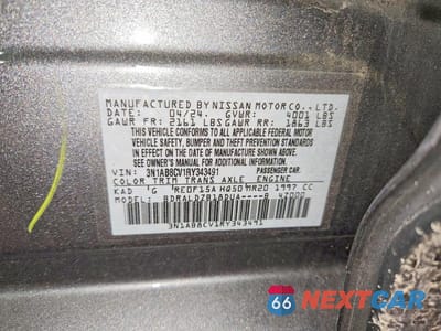 Zdjęcie 12 z 12 samochodu: 2024 NISSAN SENTRA SV VIN:3N1AB8CV1RY343491 - miniatura