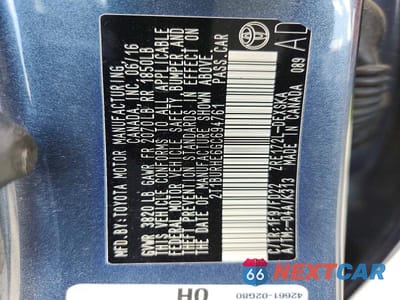 Zdjęcie 12 z 12 samochodu: 2016 TOYOTA COROLLA S PLUS VIN:2T1BURHE6GC694761 - miniatura