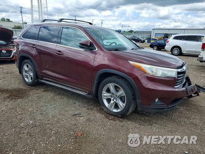 Czwarte zdjęcie samochodu z boku: 2015 TOYOTA HIGHLANDER XLE VIN:5TDJKRFH0FS129426 - miniatura
