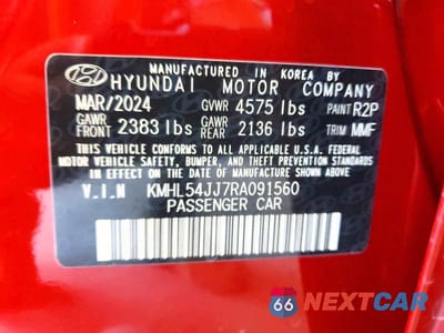 Zdjęcie 13 z 13 samochodu: 2024 HYUNDAI SONATA HYBRID LIMITED VIN:KMHL54JJ7RA091560 - miniatura