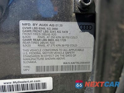Zdjęcie 14 z 14 samochodu: 2020 AUDI Q7 VIN:WA1LXAF75LD004555 - miniatura