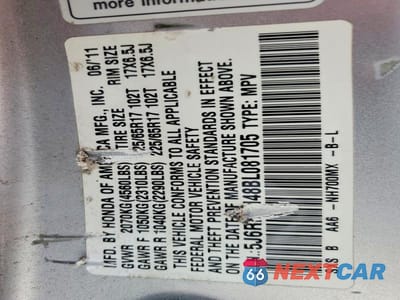 Zdjęcie 13 z 13 samochodu: 2011 HONDA CR-V SE VIN:5J6RE4H48BL081705 - miniatura