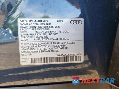 Zdjęcie 12 z 12 samochodu: 2024 AUDI Q8 E-TRON PREMIUM PLUS VIN:WA15AAGE7RB021708 - miniatura