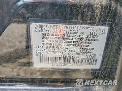 Zdjęcie 12 z 12 samochodu: 2017 NISSAN SENTRA SL VIN:3N1AB7AP2HY275859 - miniatura