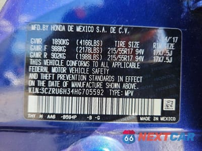 Zdjęcie 14 z 14 samochodu: 2017 HONDA HR-V LX VIN:3CZRU6H34HG705592 - miniatura