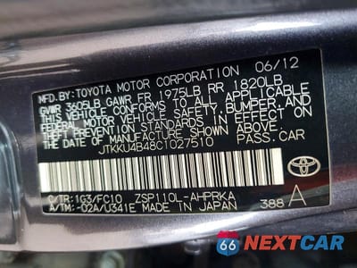 Zdjęcie 12 z 12 samochodu: 2012 SCION XD BASE VIN:JTKKU4B48C1027510 - miniatura