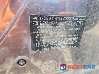 Zdjęcie 12 z 12 samochodu: 2012 SUZUKI GRAND VITARA PREMIUM VIN:JS3TE0D26C4100628 - miniatura