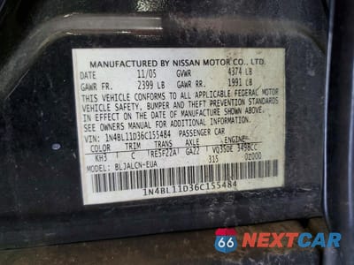Zdjęcie 13 z 13 samochodu: 2006 NISSAN ALTIMA 3.5 SE VIN:1N4BL11D36C155484 - miniatura