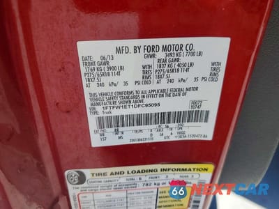 Zdjęcie 12 z 12 samochodu: 2013 FORD F150 SUPERCREW VIN:1FTFW1ET1DFC95095 - miniatura