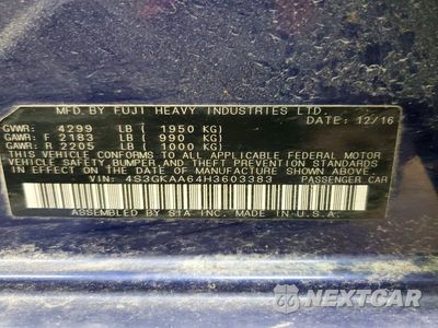 Zdjęcie 12 z 12 samochodu: 2017 SUBARU IMPREZA VIN:4S3GKAA64H3603383 - miniatura