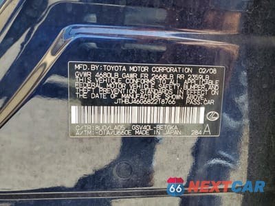 Zdjęcie 12 z 12 samochodu: 2008 LEXUS ES 350 VIN:JTHBJ46G682218766 - miniatura