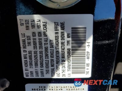 Zdjęcie 13 z 13 samochodu: 2017 HONDA CR-V EX VIN:7FARW1H5XHE048649 - miniatura