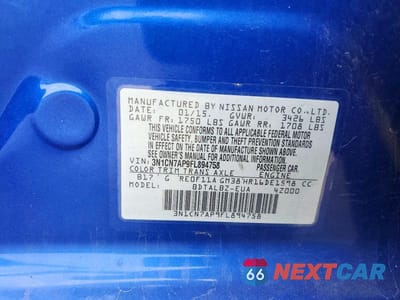 Zdjęcie 12 z 12 samochodu: 2015 NISSAN VERSA 1.6 SV VIN:3N1CN7AP9FL894758 - miniatura