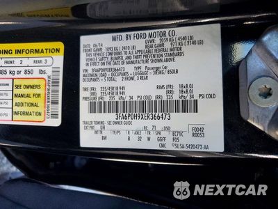 Zdjęcie 12 z 12 samochodu: 2014 FORD FUSION VIN:3FA6P0H9XER366473 - miniatura