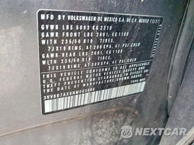 Zdjęcie 14 z 14 samochodu: 2022 VOLKSWAGEN TIGUAN SE R-LINE BLACK VIN:3VV8B7AX8NM063466 - miniatura