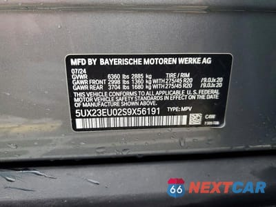 Zdjęcie 14 z 14 samochodu: 2025 BMW X5 XDRIVE40I VIN:5UX23EU02S9X56191 - miniatura