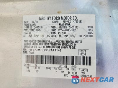 Zdjęcie 12 z 12 samochodu: 2011 FORD RANGER SUPER CAB VIN:1FTKR1ED8BPA71148 - miniatura