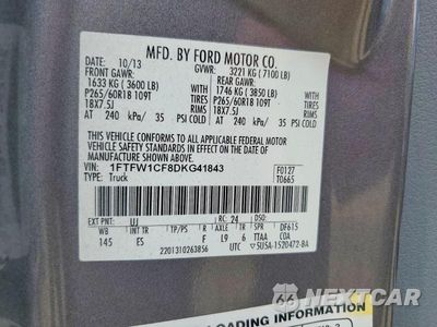 Zdjęcie 12 z 12 samochodu: 2013 FORD F150 SUPERCREW VIN:1FTFW1CF8DKG41843 - miniatura