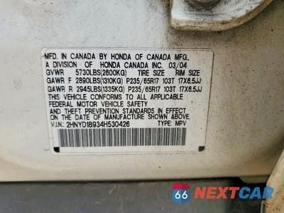 Zdjęcie 14 z 14 samochodu: 2004 ACURA MDX TOURING VIN:2HNYD18934H530426 - miniatura