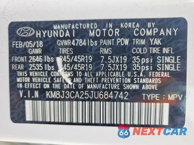 Zdjęcie 13 z 13 samochodu: 2018 HYUNDAI TUCSON VALUE VIN:KM8J3CA25JU684742 - miniatura