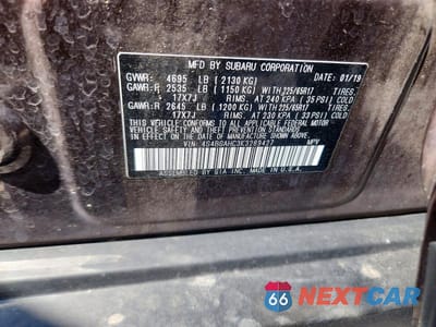Zdjęcie 13 z 13 samochodu: 2019 SUBARU OUTBACK 2.5I PREMIUM VIN:4S4BSAHC3K3289427 - miniatura
