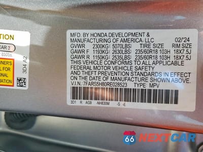 Zdjęcie 14 z 14 samochodu: 2024 HONDA CR-V SPORT-L VIN:7FARS5H80RE028523 - miniatura