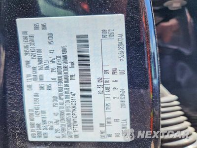 Zdjęcie 12 z 12 samochodu: 2019 FORD F150 SUPERCREW VIN:1FTEW1CP7KKC31147 - miniatura
