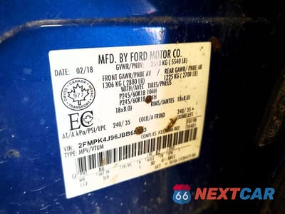 Zdjęcie 13 z 13 samochodu: 2018 FORD EDGE SEL VIN:2FMPK4J96JBB68623 - miniatura