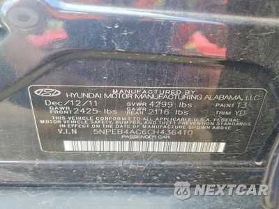 Zdjęcie 12 z 12 samochodu: 2012 HYUNDAI SONATA GLS VIN:5NPEB4AC6CH436410 - miniatura