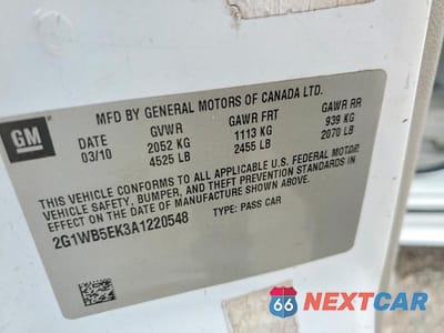 Zdjęcie 12 z 12 samochodu: 2010 CHEVROLET IMPALA LT VIN:2G1WB5EK3A1220548 - miniatura