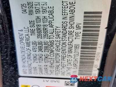 Zdjęcie 13 z 13 samochodu: 2025 HONDA CR-V EXL VIN:5J6RS3H71SL011850 - miniatura