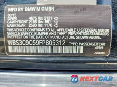 Zdjęcie 12 z 12 samochodu: 2015 BMW M3 VIN:WBS3C9C59FP805312 - miniatura