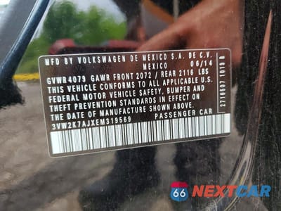 Zdjęcie 12 z 12 samochodu: 2014 VOLKSWAGEN JETTA BASE VIN:3VW2K7AJXEM319569 - miniatura