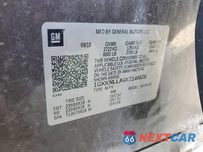 Zdjęcie 13 z 13 samochodu: 2019 GMC ACADIA SLE VIN:1GKKNLLA9KZ146626 - miniatura