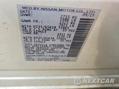 Zdjęcie 13 z 13 samochodu: 2020 NISSAN PATHFINDER SV VIN:5N1DR2BM7LC580297 - miniatura