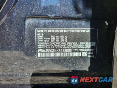 Zdjęcie 12 z 12 samochodu: 2019 BMW M550XI VIN:WBAJB9C54KB288085 - miniatura