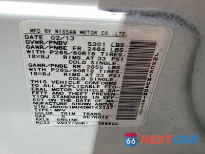 Zdjęcie 13 z 13 samochodu: 2013 INFINITI FX37 BASE VIN:JN8CS1MU4DM142137 - miniatura