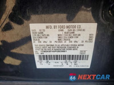 Zdjęcie 13 z 13 samochodu: 2023 FORD EXPLORER LIMITED VIN:1FMSK8FH0PGB39881 - miniatura