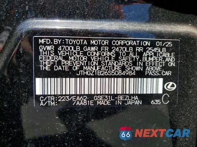 Zdjęcie 12 z 12 samochodu: 2025 LEXUS IS 350 F SPORT VIN:JTHGZ1B26S5084984 - miniatura