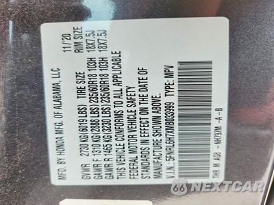 Zdjęcie 14 z 14 samochodu: 2021 HONDA ODYSSEY EXL VIN:5FNRL6H7XMB033999 - miniatura