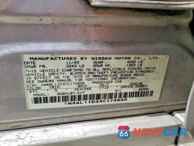 Zdjęcie 12 z 12 samochodu: 2003 NISSAN ALTIMA 2.5 VIN:1N4AL11D33C174656 - miniatura