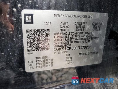 Zdjęcie 14 z 14 samochodu: 2018 GMC YUKON DENALI VIN:1GKS1CKJ3JR170285 - miniatura