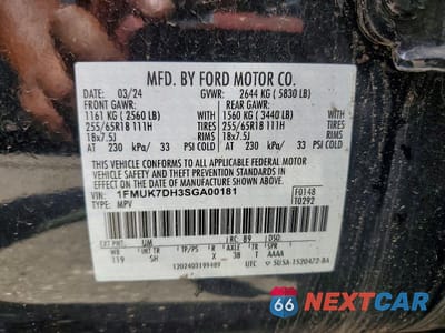 Zdjęcie 13 z 13 samochodu: 2025 FORD EXPLORER ACTIVE VIN:1FMUK7DH3SGA00181 - miniatura